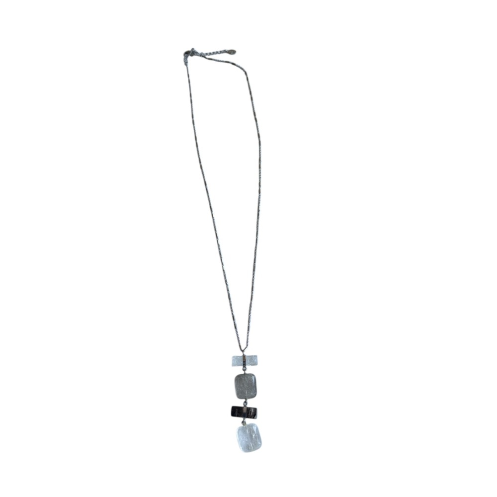 LOFT Silver and Black Necklace